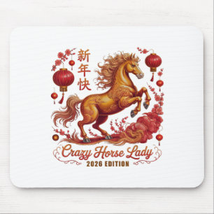 Tapis De Souris Nouvel An chinois 2026 Crazy Horse Dame Depuis Vib