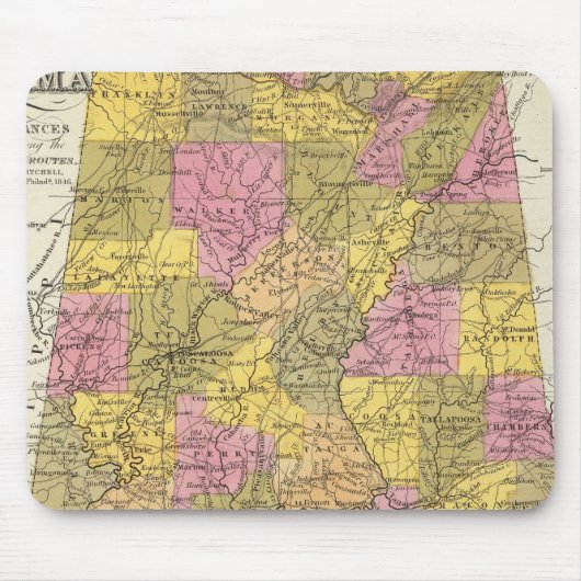 Tapis De Souris Nouvelle Carte De L'Alabama (Devant)