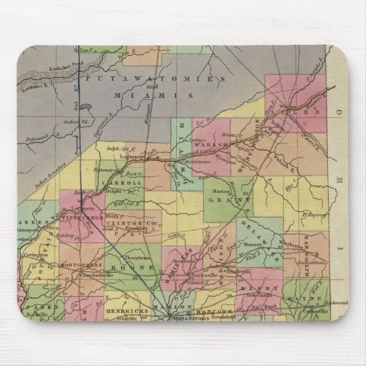 Tapis De Souris Nouvelle Carte De L'Indiana (Devant)