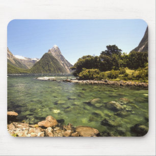 Tapis De Souris Nouvelle-Zélande, Mitre Peak, & entrée de la riviè