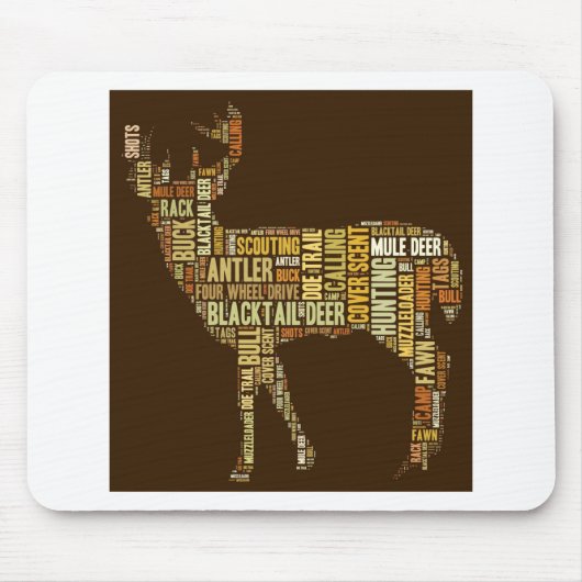 Tapis De Souris Nuage de mot de chasse (Devant)