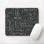 Tapis De Souris Nuage de mot de motif de MUSIQUE (Avec souris)