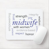 Tapis De Souris nuage de mot de sage-femme (Avec souris)