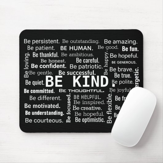 Tapis De Souris Nuage de mots inspirants SOIS GENTIL (Avec souris)