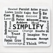 Tapis De Souris Nuage de mots "un mot" sur blanc (Devant)