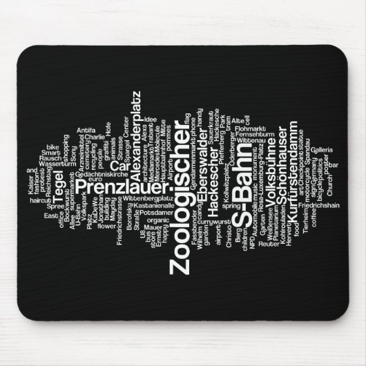 Tapis De Souris Nuage d'étiquette de Berlin - Mousepad (Devant)