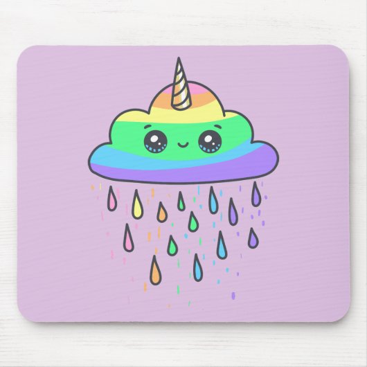 Tapis De Souris Nuage d'Unicorne arc-en-ciel (Devant)