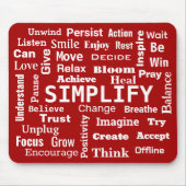 Tapis De Souris Nuage Motivant Mot Sur Rouge (Devant)