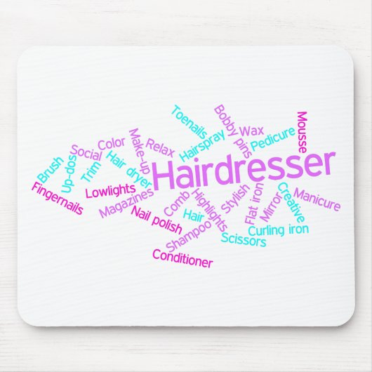 Tapis De Souris Nuage Mousepad de mot de coiffeur (Devant)