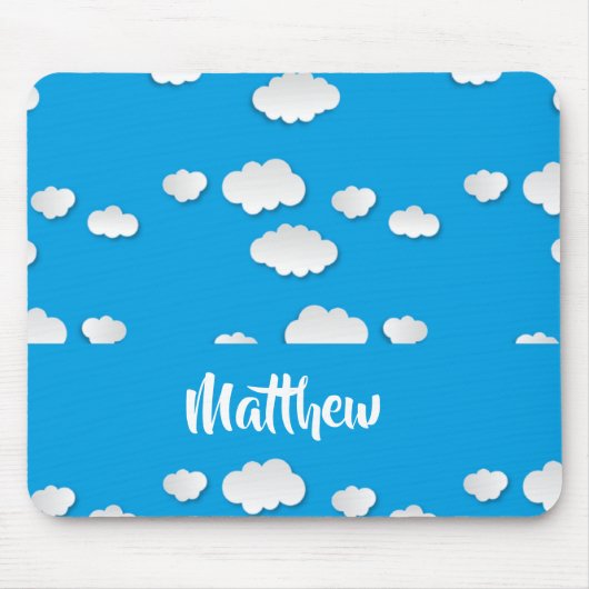 Tapis De Souris Nuages blancs sur bleu (Devant)