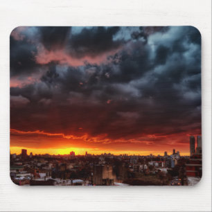 Tapis De Souris Nuages, coucher du soleil et rouge
