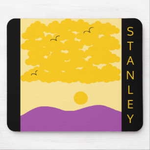 Tapis De Souris Nuages de coucher de soleil sur les collines pourp