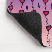 Tapis De Souris Nuages mignons, coeurs et gouttes de pluie (Coin)