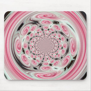 Tapis De Souris Nuages roses doux Réflexion de la spirale Mousepad