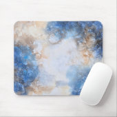 Tapis De Souris Nuages Texturés Bleu Abstrait & Sable (Avec souris)