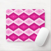 Tapis De Souris Nuances de motif de diamant fuchsia (Avec souris)