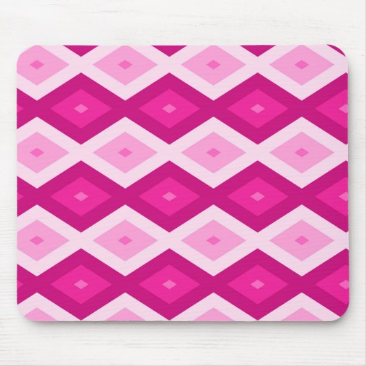 Tapis De Souris Nuances de motif de diamant fuchsia (Devant)