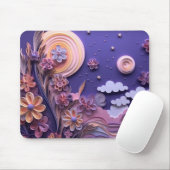 Tapis De Souris Nuances de surface de papier violet (Avec souris)