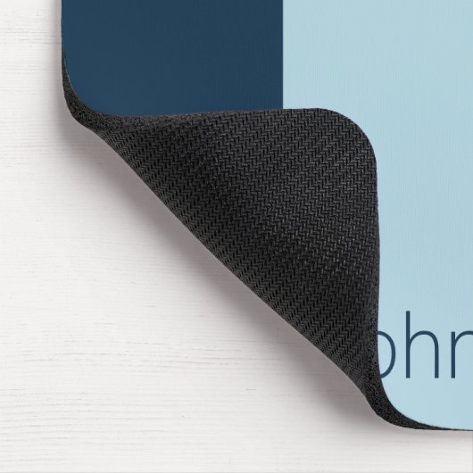 Tapis De Souris Nuances simples de Bleu Vertical Stripes Nom (Coin)