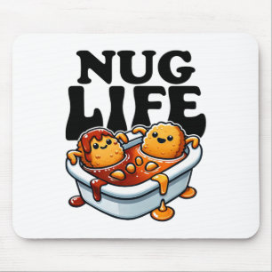 Tapis De Souris Nug Life Drôle Poulet Nuggets En Sauce Barbecue Ca