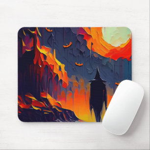 Tapis De Souris Nuit Abstraite d'Halloween moderne