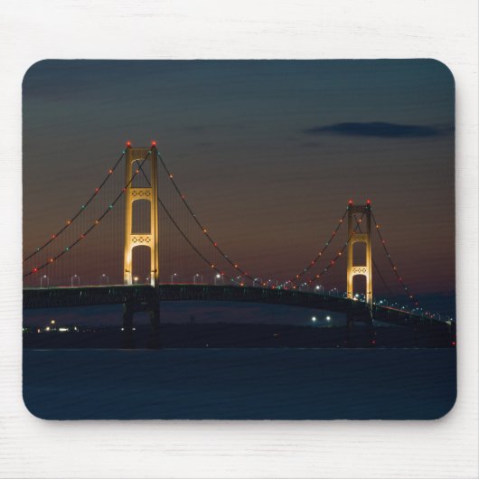 Tapis De Souris Nuit Au Pont Mackinac (Devant)