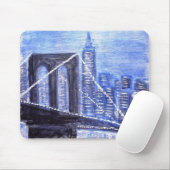 Tapis De Souris Nuit d'hiver de pont de Brooklyn (Avec souris)
