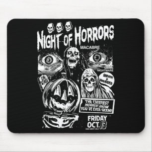 Tapis De Souris Nuit d'Horreurs Fantômes Effrayants Punk Vintage E