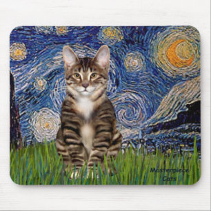 Tapis De Souris Nuit étoilée - Chat tigre tabby 30