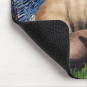Tapis De Souris Nuit étoilée - Deux chats siamois (Choc Pt) (Coin)