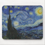 Tapis De Souris "Nuit étoilée" par Van Gogh<br><div class="desc">Ce design présente une reproduction en très haute résolution non altérée et non modifiée du célèbre tableau "Starry Night" de Van Gogh.</div>