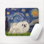 Tapis De Souris Nuit étoilée - Pekingese blanc 4 (Avec souris)