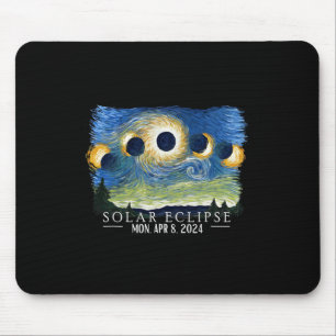 Tapis De Souris Nuit étoilée Total Solaire Eclipse 2024 Tot Améric