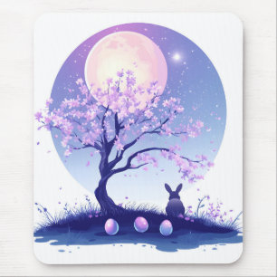 Tapis De Souris Nuit lunaire de lapin