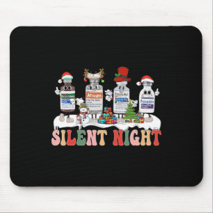 Tapis De Souris Nuit silencieuse Joyeux Noël Infirmière Pilules Ph