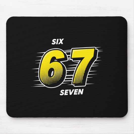 Tapis De Souris Number 67 Six And Seven P Art Comic Style Yellow M (Devant)