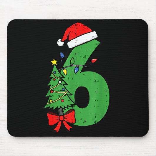 Tapis De Souris Number 6 Christmas 6 7 Matching 67 Meme Men Women (Devant)