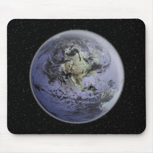Tapis De Souris numériquement image améliorée de la Terre entière (Devant)