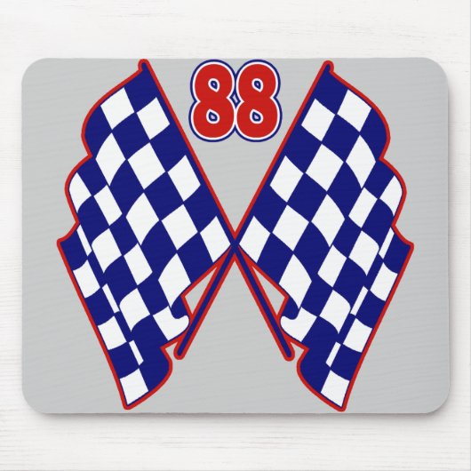 Tapis De Souris Numéro 88 et drapeaux Checkered (Devant)