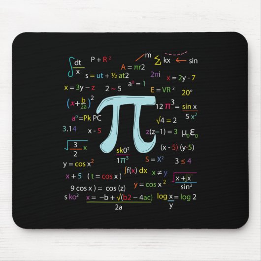 Tapis De Souris Numéro Cercle Pi Formules Nerdy Mathématiciens Pi (Devant)