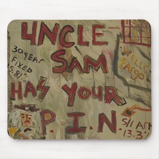 TAPIS DE SOURIS NUMÉRO DE CODE CONFIDENTIEL ONCLE SAM (Devant)