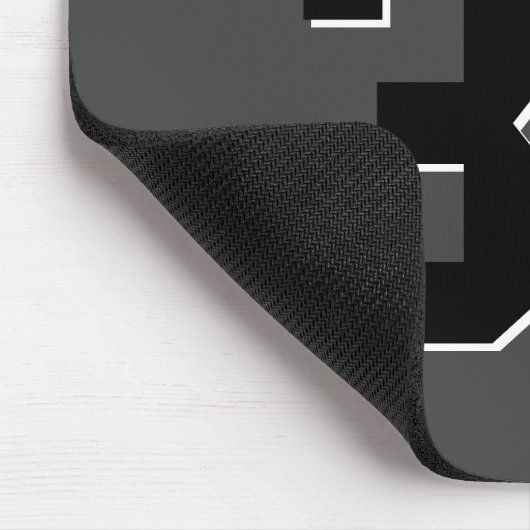 Tapis De Souris Numéro et nom personnalisés en noir simple (Coin)