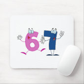 Tapis De Souris Numéro heureux 67 (Avec souris)