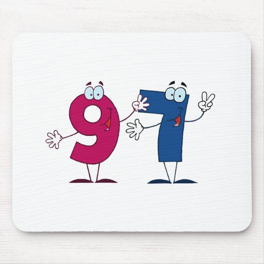 Tapis De Souris Numéro heureux 97 (Devant)