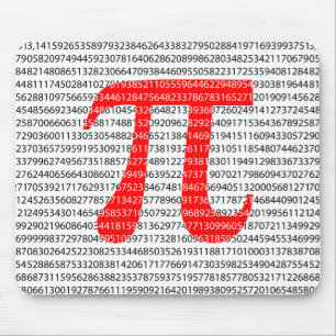 Tapis De Souris Numéro rouge d'origine pi jour symbole mathématiqu