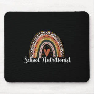 Tapis De Souris Nutritionniste scolaire léopard arc-en-ciel retour