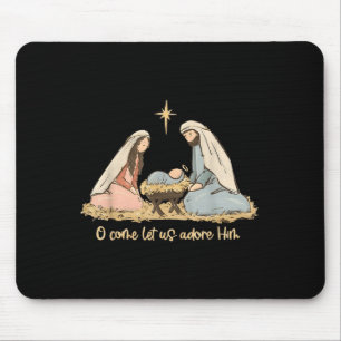 Tapis De Souris O Venez Admirez-Le Jésus Christian Merry Chri
