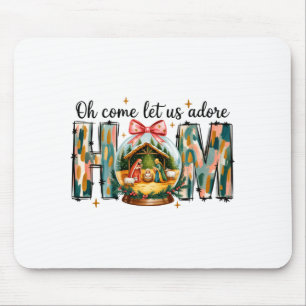Tapis De Souris Ô venez adorons-Le scène de Noël de la Nativité