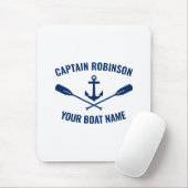 Tapis De Souris Oars d'Ancre nautique Nom du capitaine et du batea (Avec souris)
