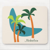 Tapis De Souris Oasis moderne de palmiers du milieu du siècle (Devant)